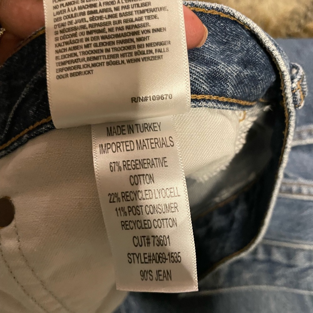 AGOLDE High Rise Straight Jeans - Blue Denim - Picture 4 of 5